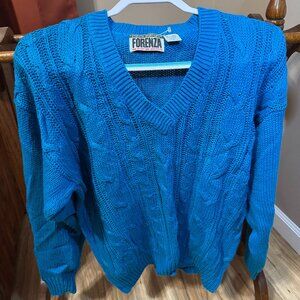 Vintage 1990s Forenza Turquoise Women's Sweaters | 55% Ramie, 45% Cotton | Women